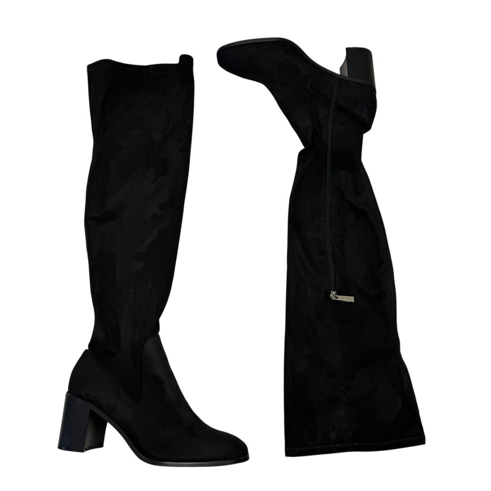 ZARA Blk Stretch Over the knee Boots Bloggers Sold out 7015/101 Women Size 7 #S4